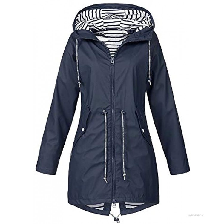 Lazzboy Solide Regenjacke Für Damen Outdoor-jacken Wasserdichter Regenmantel Mit Kapuze Winddicht Jacke Mantel Outdoor Wasserabweisend