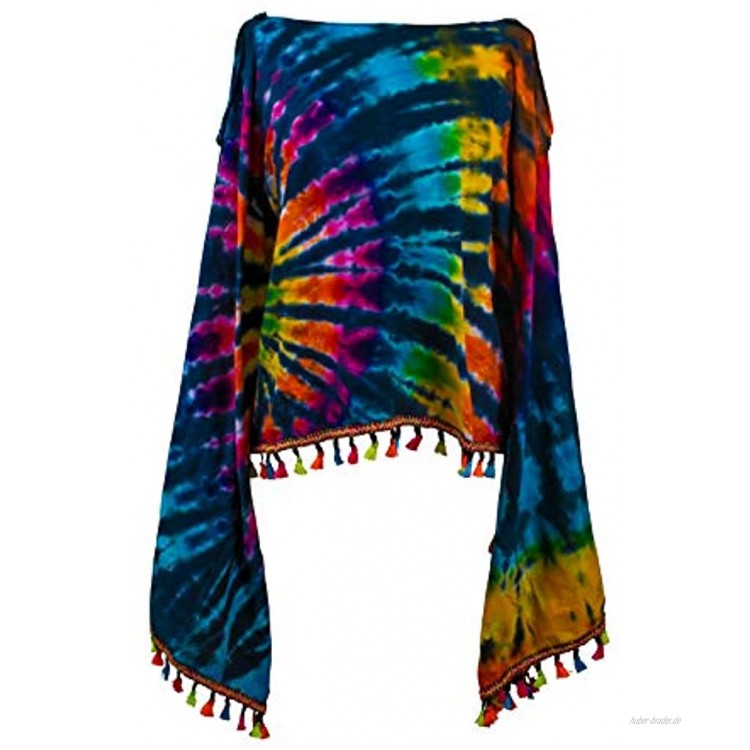 CCcollections Krawatte Groovy Colors 2in1 Poncho Wrap Böhmische Hippie Festival Beachwear