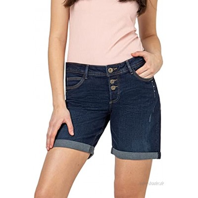 Sublevel Damen Jeans Bermuda-Shorts mit Denim Aufschlag