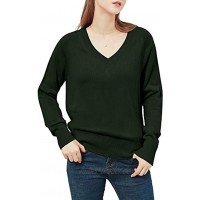Woolicity Pullover Damen V-Ausschnitt Strickpulli Feinstrick Oberteil Elegant Sweater Oversize Pulli Sweatshirt
