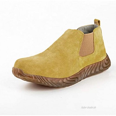 meng Sicherheitsschuhe Herren Damen Sportlich rutschfeste Arbeitsschuhe Mit Stahlkappe Leichtgewich Breathable Schuhe Color : Yellow Size : 40