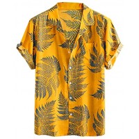 Gemijacka Hawaiihemd Herren Kurzarm Sommerhemd Hawaii Print Leinenhemd Funky Look für Karneval Party