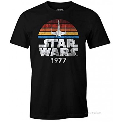 Star Wars Herren T-Shirt 1977 Retro Baumwolle schwarz