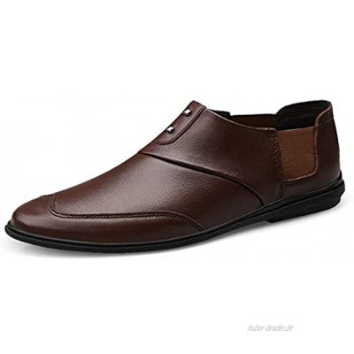 Mens Elegante Buckle Loafer Herren Schuhe Geschäft Loafer for Männer Driving Schuhe Slip-on mit modischem Metall Trim unfeigned Leder Speed ​​Weichgummisohle Wingtip Color : Brown Size : 37 EU