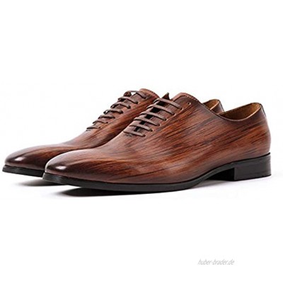 MIMIOOORE Handgearbeitete Retro-Holz Muster Spitze quadratischer Kopf britische Schuhe Herren-Freizeitschuhe Wildledergeschäft Schuhe Color : Brown Size : 41-EU