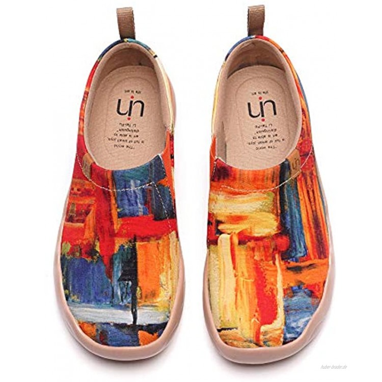 uin Welt der Farbe Bemalte Canvas Loafer Schuhe Herren Mehrfarbig 44